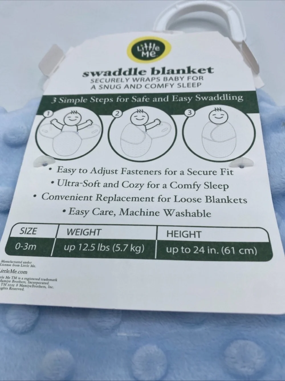 Little Me Snuggle Blanket /Wrap Thank Heaven for Little Boys Blue Comfy Sleep